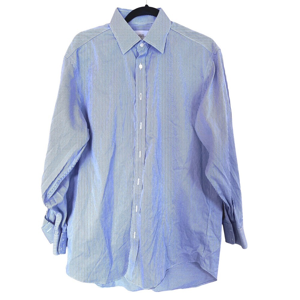 Charles Tyrwhitt Mens Blue Gingham Classic Fit Non Iron Dress Shirt 16 33in